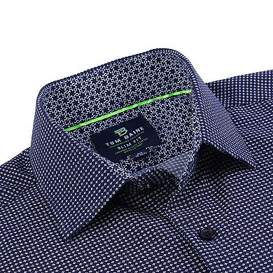 Tom Baine Slim Fit Performance Long Sleeve Geometric Button Down