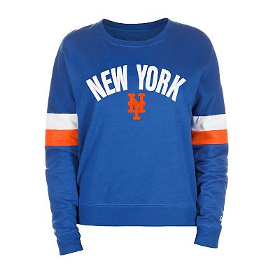 Women's New Era Royal New York Mets Game Day Crew Pullover Sweatshirt