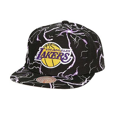 Men's Mitchell & Ness Black Los Angeles Lakers Storm Season Snapback Hat
