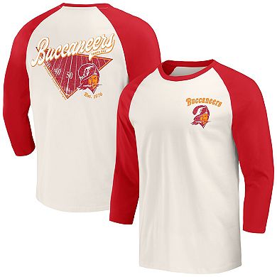 Men's Darius Rucker Collection by Fanatics Red/White Tampa Bay Buccaneers Raglan 3/4 Sleeve T-Shirt