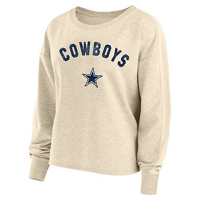 Women's Fanatics Micah Parsons Oatmeal Dallas Cowboys Plus Size Name & Number Crew Pullover Sweatshirt