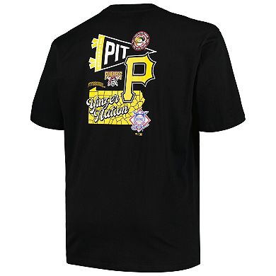 Men's Profile Black Pittsburgh Pirates Big & Tall Split Zone T-Shirt