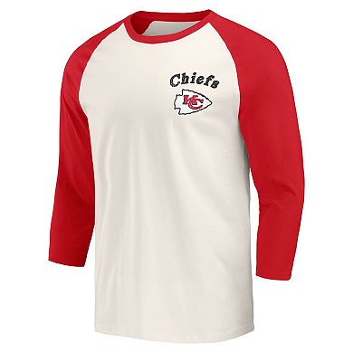 Men's Darius Rucker Collection by Fanatics Red/White Kansas City Chiefs Raglan 3/4 Sleeve T-Shirt