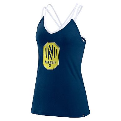 Women's Fanatics Branded Navy Nashville SC Strappy Crossback Tank Top