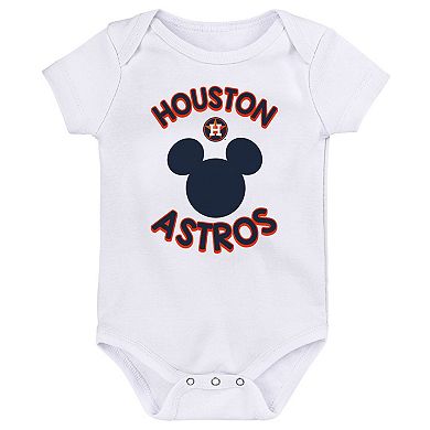 Newborn & Infant Mickey Mouse Houston Astros Three-Pack Winning Team Bodysuit Set
