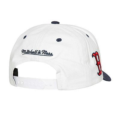Men's Mitchell & Ness White Boston Red Sox Cooperstown Collection Tail Sweep Pro Snapback Hat