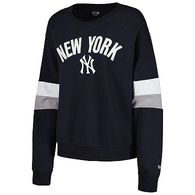 Women's New Era Navy New York Yankees Game Day Crew Pullover Sweatshirt