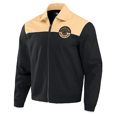 Men's Darius Rucker Collection by Fanatics Black/Tan Chicago Cubs Canvas Bomber Full-Zip Jacket