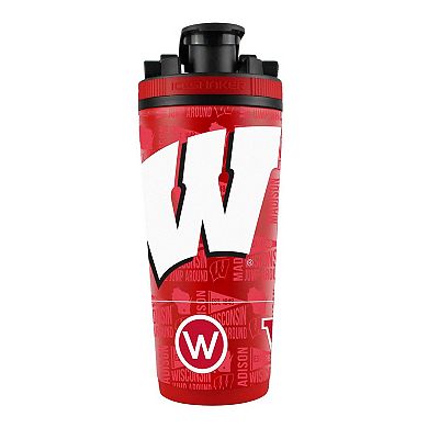 WinCraft Wisconsin Badgers 26oz. 4D Stainless Steel Ice Shaker Bottle