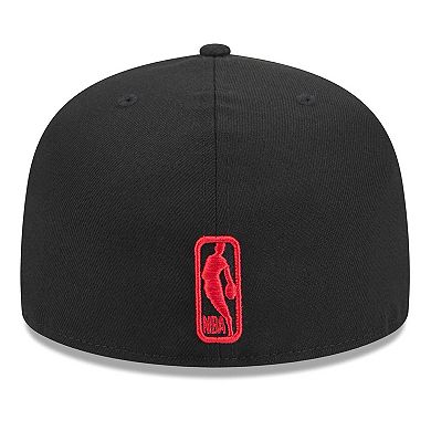 Men's New Era Black Chicago Bulls Coral Reef Visor 59FIFTY Fitted Hat