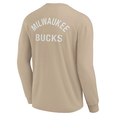 Unisex Fanatics Signature Khaki Milwaukee Bucks Elements Super Soft Long Sleeve T-Shirt