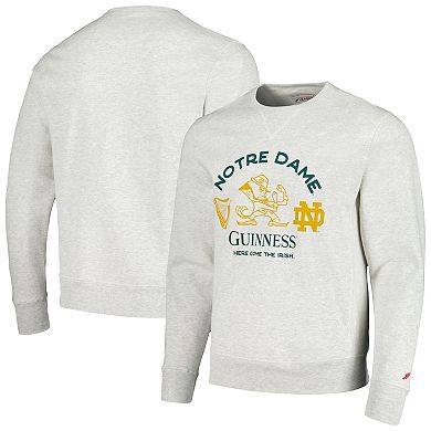 Men's League Collegiate Wear Oatmeal Notre Dame Fighting Irish x Guinness Here Come the Irish Stadium Fleece Crewneck Pullover Sweatshirt