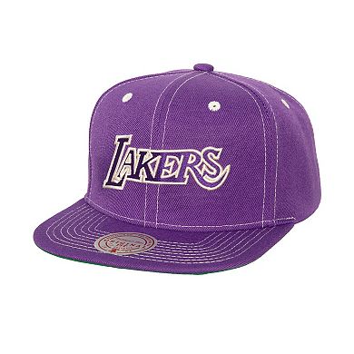 Men's Mitchell & Ness Purple Los Angeles Lakers Energy Contrast Snapback Hat