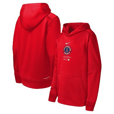Youth Nike Red Los Angeles Angels City Connect Practice Graphic Performance Pullover Hoodie