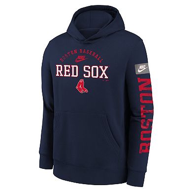 Youth Nike Navy Boston Red Sox Cooperstown Collection Splitter Club Fleece Pullover Hoodie