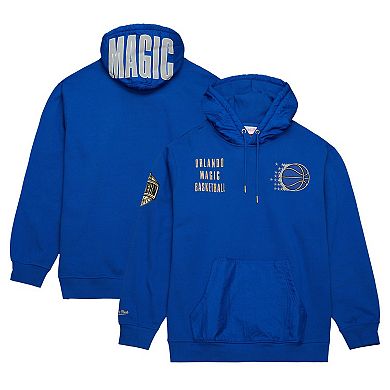 Men's Mitchell & Ness Blue Orlando Magic  Team OG 2.0 Vintage Logo Fleece Pullover Hoodie