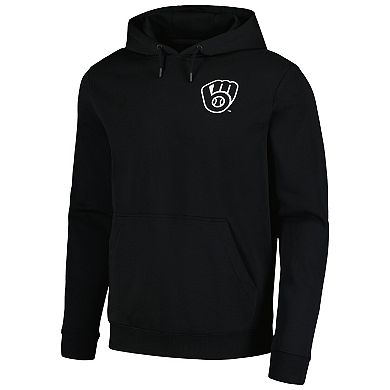 Men's Levelwear Black Milwaukee Brewers Podium Vintage Pullover Hoodie