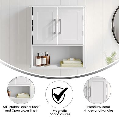 Merrick Lane Contemporary Wall Mount Storage Cabinet For Bath Or Laundry Room
