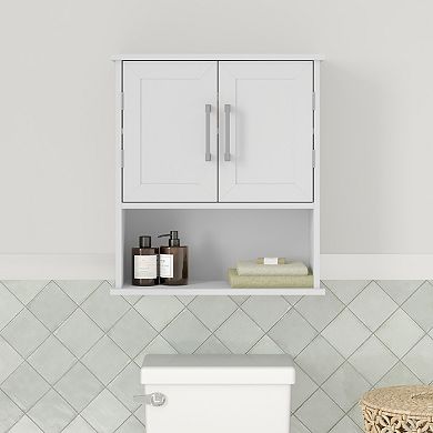 Merrick Lane Contemporary Wall Mount Storage Cabinet For Bath Or Laundry Room