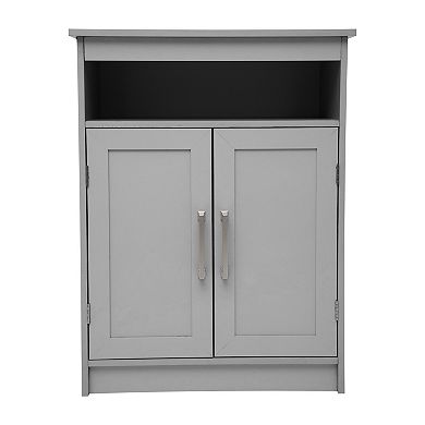 Merrick Lane Contemporary Double Door Bathroom Storage Cabinet With Shelves