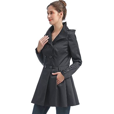 Plus Size Bgsd Nicole Waterproof Hooded Fit & Flare Trench Coat