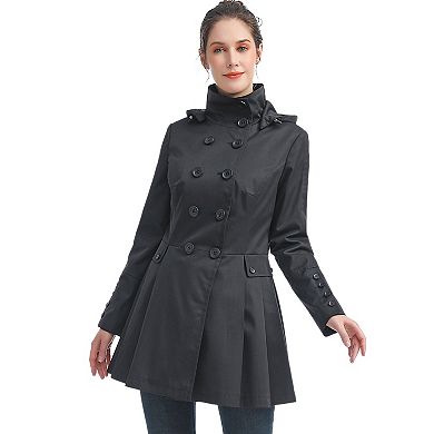 Plus Size Bgsd Nicole Waterproof Hooded Fit & Flare Trench Coat