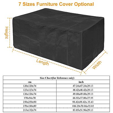210d Waterproof Outdoor Furniture Cover - Windproof, Dustproof, Patio Furniture Protector M Size