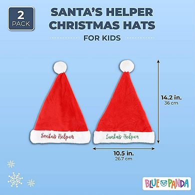 2 Pcs Santa’ S Helper Hats Christmas Hat For Adults Kid Party Costume 10.5x14.2"