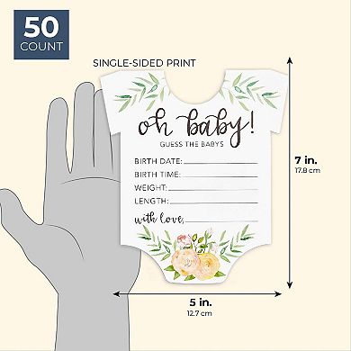 50 Count Sparkle And Bash Baby Shower Prediction Statistics Die Cut Cards 5"x7"