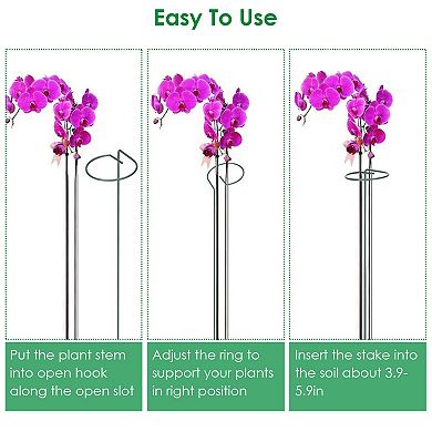 Garden Flower Support Stakes Iron Plant Cage Support Ring 10pcs