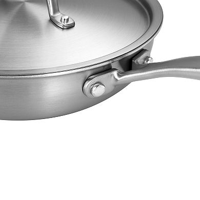 8-Inch Triple-Ply Stainless Steel Fry Pan with Lid