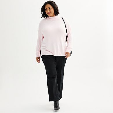 Plus Size Croft & Barrow® Mockneck Pullover Sweater