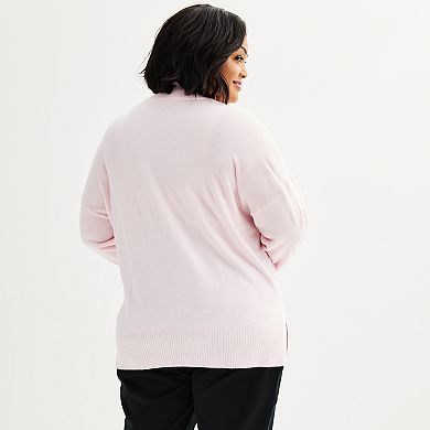 Plus Size Croft & Barrow® Mockneck Pullover Sweater