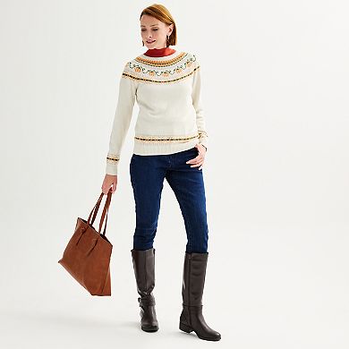 Women's Croft & Barrow?? FaIrisle Harvest Pullover Sweater