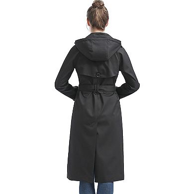 Women's Bgsd Three-quarter Length Waterproof Hooded Trench Coat