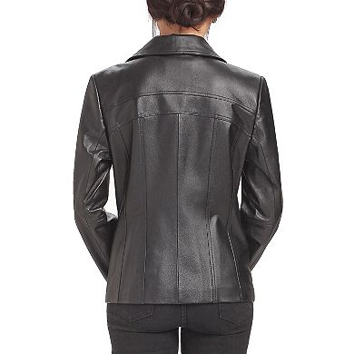 Plus Size Bgsd Kim Leather Scuba Jacket