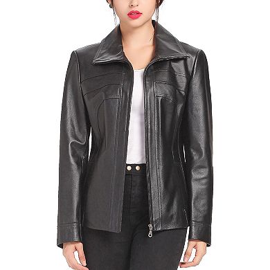 Women's Bgsd Kim Leather Scuba Jacket