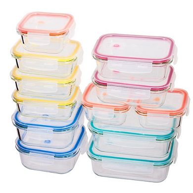 Premium Borosilcate Glass Meal Prep Food Containers with Snap Locking Lids