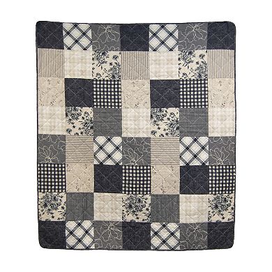 Donna Sharp Augusta Reversible Quilted Floral Throw Blanket