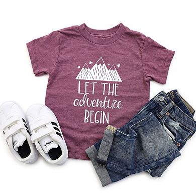 Let The Adventure Begin Mountains Toddler Short Sleeve Graphic Tee