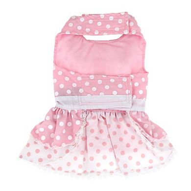 Doggie Design Polka Dot And Lace Dog Dress Set With Leash