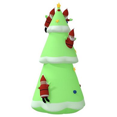 Inflatable Christmas Tree With Leds, Green, 196.9", Built-in Led, Illuminate Your Holidays