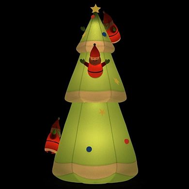 Inflatable Christmas Tree With Leds, Green, 196.9", Built-in Led, Illuminate Your Holidays