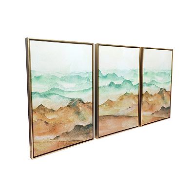 Gallery 57 Desert Dunes Triptych Floating Framed Canvas Wall Art Set