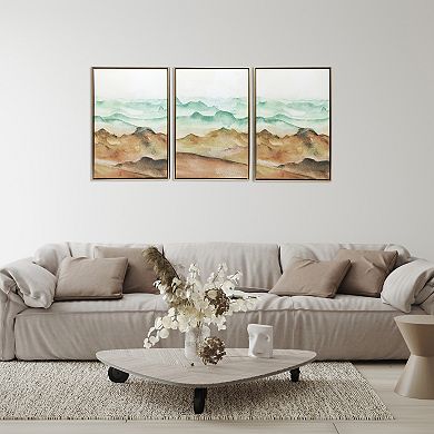 Gallery 57 Desert Dunes Triptych Floating Framed Canvas Wall Art Set