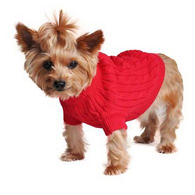 Cotton Cable Knit Dog Sweater