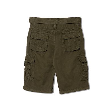 Boys Belted Twill Cargo Shorts