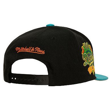 Men's Mitchell & Ness Black/Teal Los Angeles Dodgers Citrus Cooler Snapback Hat