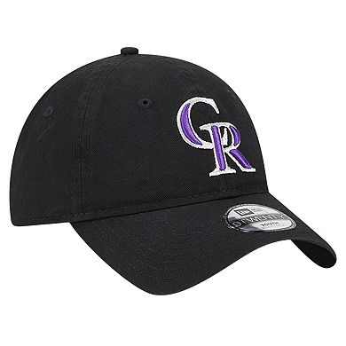 Youth New Era Black Colorado Rockies Team Color 9TWENTY Adjustable Hat