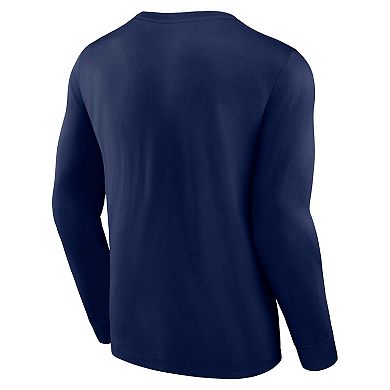 Men's Fanatics Branded Navy Cleveland Guardians Strike the Goal Long Sleeve T-Shirt